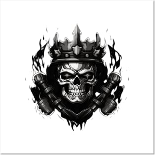 Barbells with Skull with crown Posters and Art